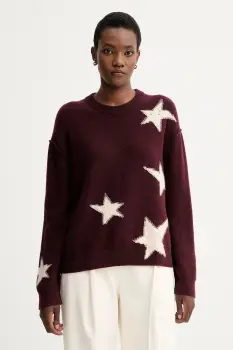 ZADIG&VOLTAIRE pulover de casmir culoarea bordo, KWSW02844 imagine