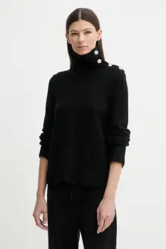 ZADIG&VOLTAIRE pulover de casmir culoarea negru, cu guler, KWSW02923 imagine