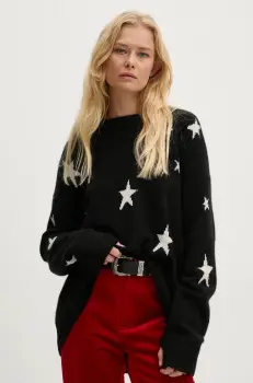 ZADIG&VOLTAIRE pulover de casmir culoarea negru, light, KWSW00066 imagine