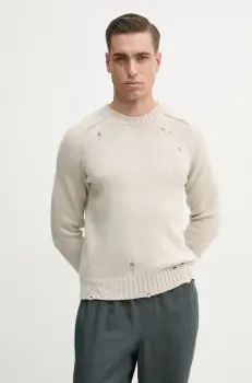 ZADIG&VOLTAIRE pulover de lana barbati, culoarea bej, KMSW01737 imagine