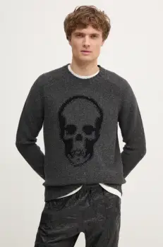 ZADIG&VOLTAIRE pulover de lana barbati, culoarea gri, KMSW01718 imagine