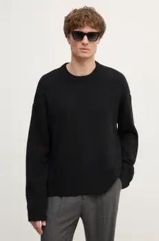 ZADIG&VOLTAIRE pulover de lana barbati, culoarea negru, calduros, KMSW00711 imagine