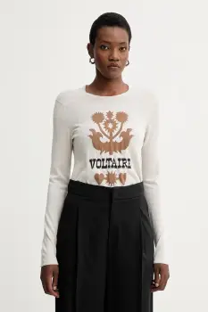 ZADIG&VOLTAIRE pulover de lana culoarea bej, light, KWSW02802 imagine