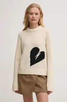 ZADIG&VOLTAIRE pulover de lana femei, culoarea bej, KWSW02767 imagine