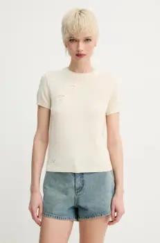 ZADIG&VOLTAIRE pulover din amestec de matase femei, culoarea bej, light, KWSW02691 imagine