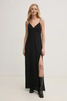 ZADIG&VOLTAIRE rochie de matase culoarea negru, maxi, evazati, WWDR02529 imagine