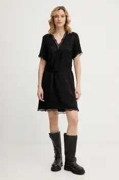 ZADIG&VOLTAIRE rochie de matase culoarea negru, mini, drept, WWDR02588 imagine