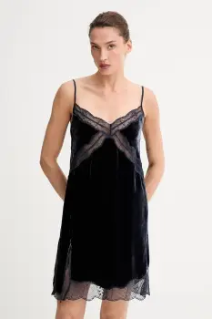 ZADIG&VOLTAIRE rochie din amestec de matase culoarea bleumarin, mini, drept, WWDR02561 imagine