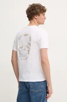 ZADIG&VOLTAIRE tricou din bumbac barbati, culoarea alb, neted, JMTS01708 imagine