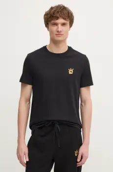 ZADIG&VOLTAIRE tricou din bumbac barbati, culoarea negru, cu imprimeu, JMTS00669 imagine