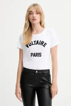 ZADIG&VOLTAIRE tricou din bumbac culoarea alb, JWTS02837 imagine