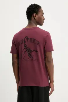 ZADIG&VOLTAIRE tricou din bumbac culoarea bordo, cu imprimeu, JMTS01741 imagine