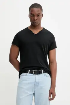 ZADIG&VOLTAIRE tricou din bumbac culoarea negru, uni, JMTN01631 imagine