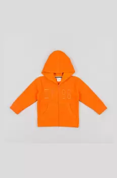 zippy bluza copii culoarea portocaliu, cu gluga, cu imprimeu imagine