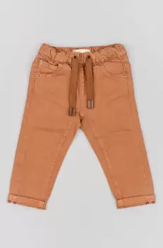 zippy pantaloni bebe culoarea maro, neted imagine