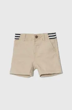 zippy pantaloni scurti bebe culoarea bej, neted, talie reglabila imagine