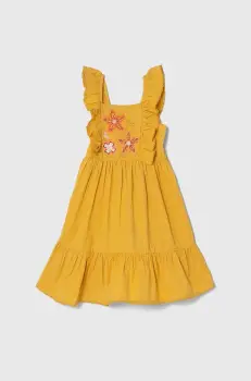 zippy rochie cu amestec de in pentru copii culoarea galben, mini, evazati imagine