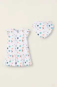 zippy rochie din bumbac pentru bebelusi culoarea alb, mini, drept imagine