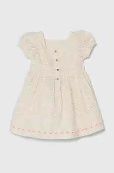 zippy rochie din bumbac pentru bebelusi culoarea bej, mini, evazati imagine