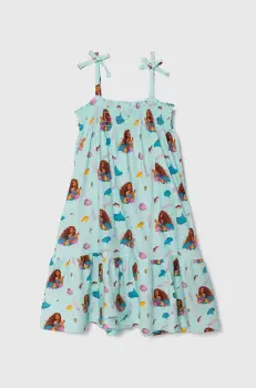 zippy rochie din bumbac pentru copii x Disney culoarea turcoaz, mini, evazati imagine