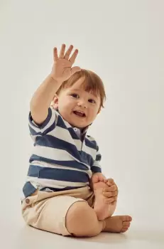 zippy tricouri polo din bumbac pentru bebelusi culoarea albastru marin, modelator imagine