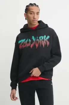 Zoo York bluza barbati, culoarea negru, cu gluga, cu imprimeu, 60210067 imagine