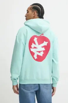 Zoo York bluza barbati, culoarea turcoaz, cu gluga, cu imprimeu, 60210069 imagine