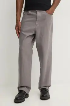 Zoo York pantaloni de bumbac culoarea gri, drept, 60010001 imagine