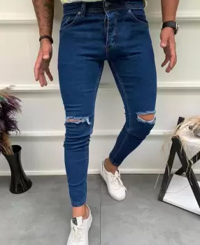 Blugi barbati conici albastri 12297 imagine