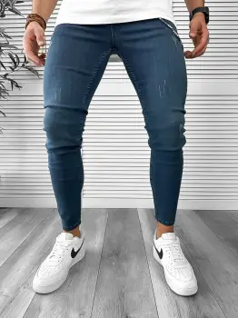 Blugi barbati conici albastri 12500 B7-5.1 imagine