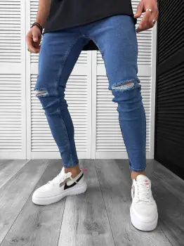 Blugi barbati conici albastri 13042 M3-3.1 imagine