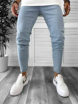 Blugi barbati conici albastri 2685 imagine