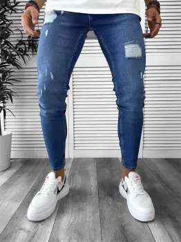 Blugi barbati conici albastri 6001 H6-4 imagine