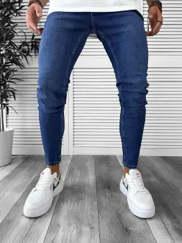 Blugi barbati conici albastri 608 F3-3 imagine