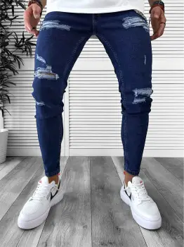 Blugi barbati conici albastri 632 H4-3 imagine