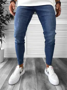 Blugi barbati conici albastri 6401 F5-2 imagine