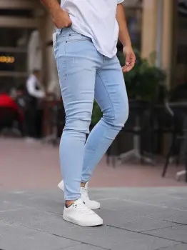 Blugi barbati conici albastri 7120 F2-4.1 imagine