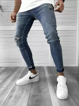 Blugi barbati conici albastri 8242 imagine