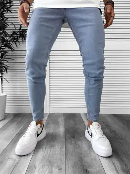 Blugi barbati conici albastri 8242 H6-3 imagine