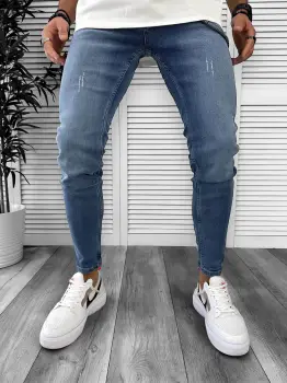 Blugi barbati conici albastri 8423 imagine