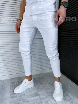 Blugi barbati conici albi cu def DEF1014 B7-1.3 imagine