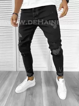 Blugi barbati conici negri B9441 B16-1 imagine