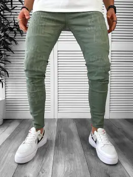 Blugi barbati conici verzi 1259 imagine