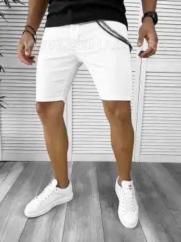 Blugi barbati scurti conici albi B8871 D6-2.2 imagine