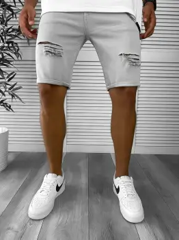 Blugi barbati scurti conici gri 12801 imagine