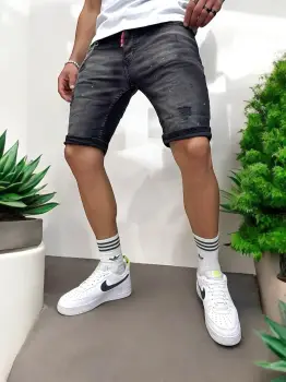 Blugi barbati scurti conici negri 5722 imagine