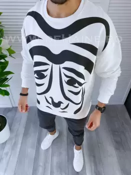 Bluza barbati alba oversize K236 24.2-1.2.3 E111-1 imagine