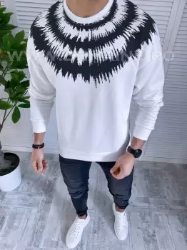 Bluza barbati alba oversize K337 23-2.4 imagine