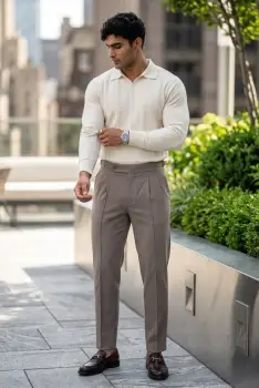 Bluza barbati alba    slim fit 13505 imagine