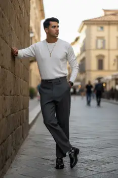 Bluza barbati alba slim fit S125 imagine